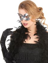 Elite - Masker met zilverkleurige lovertjes voor volwassenen - Maskers > Masquerade masker