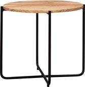 Salontafel - Bijzettafel - Rond - Handgemaakt - Hout - Ø 43 cm