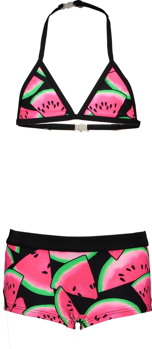 Just Beach - Meisjes - Girls water melon triangle bikini, with sportive p -  Oranje - 152 | bol.com