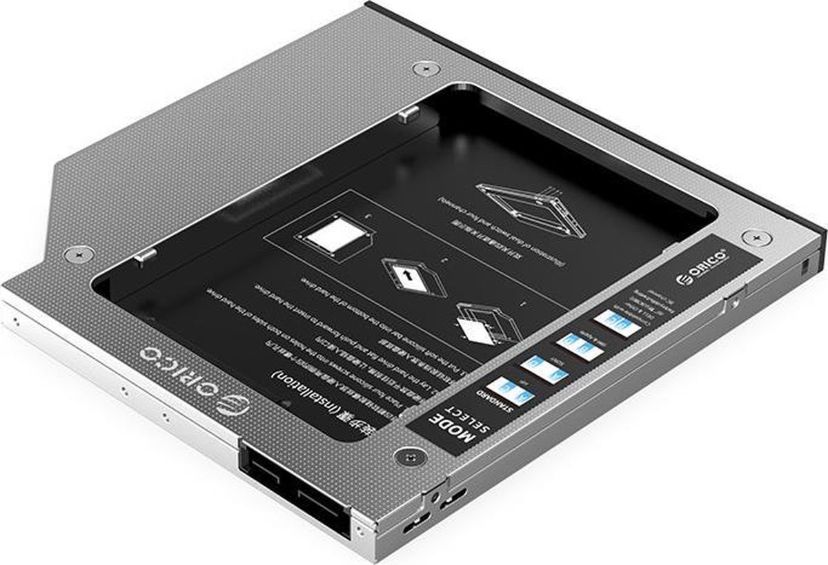 Laptop caddy voor harde schijf tot 9.5mm - SATA - zilver - ORICO