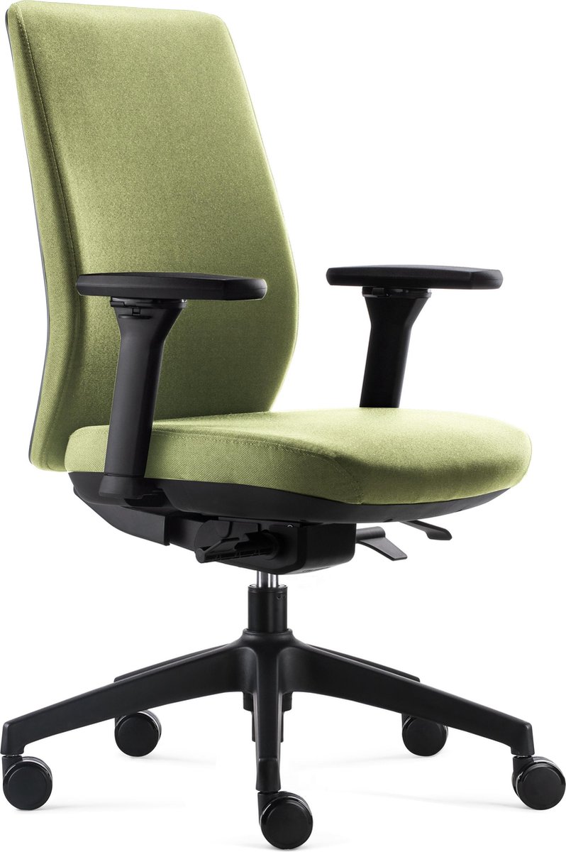 BenS 918-Synchro-4 groen Luxe ergonomische bureaustoel - GREENGUARD GOLD - Voldoet aan EN 1335 en aan Arbo-normen - Stoffen bekleding Volledig instelbaar