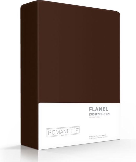 Romanette - Flanel - Kussenslopen (set van 2) - 60x70 cm - Bruin