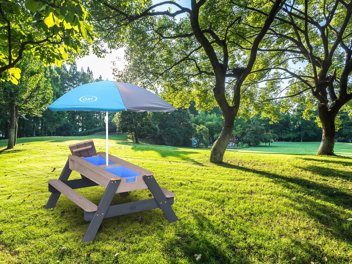 AXI Nick Zand & Water Picknicktafel in Antraciet/Grijs - Verstelbare Parasol - FSC Hout - Picknick tafel voor kinderen van hout — afbeelding 6