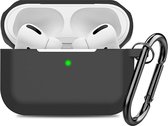 YONO Siliconen Hoesje geschikt voor Apple Airpods Pro 1 / 2 - Met Clip – Zwart