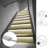 LED trapverlichting set 14 ledstrips in profiel - 130 cm breed - Warm Wit