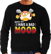 Funny emoticon sweater I have a bad mood zwart heren 2XL (56)