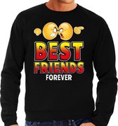 Funny emoticon sweater Best friends forever zwart voor heren - Fun / cadeau trui XXL