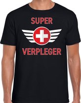 Super verpleger cadeau t-shirt zwart voor heren L