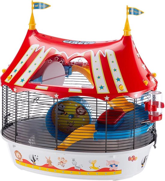 Ferplast Cage Circus Fun - Cage pour hamster - Wit/ Rouge - 49,5 x 34 x  42,5 cm | bol
