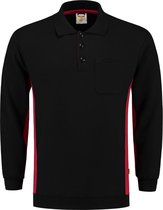 Tricorp Bi-Color Polo/Sweater - Workwear - 302001 - Zwart/Rood - maat XS