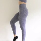 LOUZIR Fitness/Yoga legging - Fitness legging - sport legging Stretch - squat proof - grijs - Naadloos - Maat L