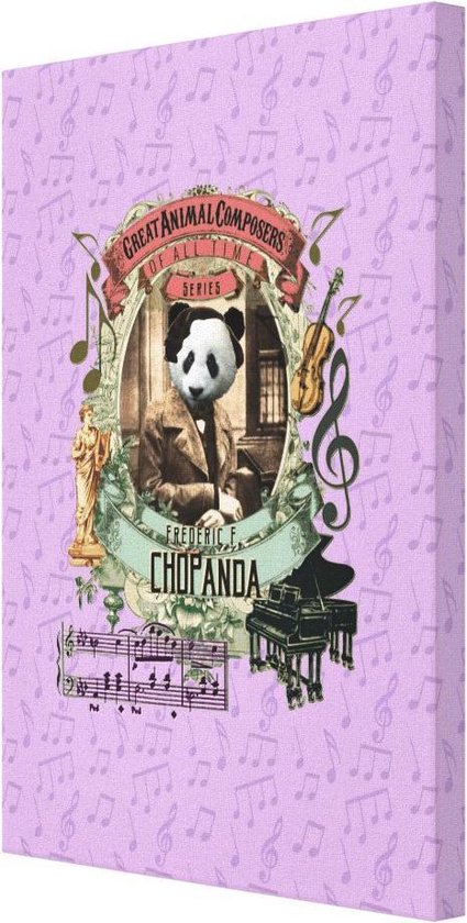 Frederic Chopin Piano Panda Chopanda - Canvas 20x30 cm - Great Animal Composers