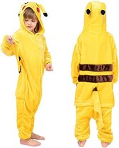 Onesie geel huispak jumpsuit pyjama kinderen – 128-134 (130) verkleedkleding