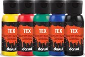 Darwi textielverf Tex, 50 ml, etuivan 5 stuks in geassorteerde kleuren