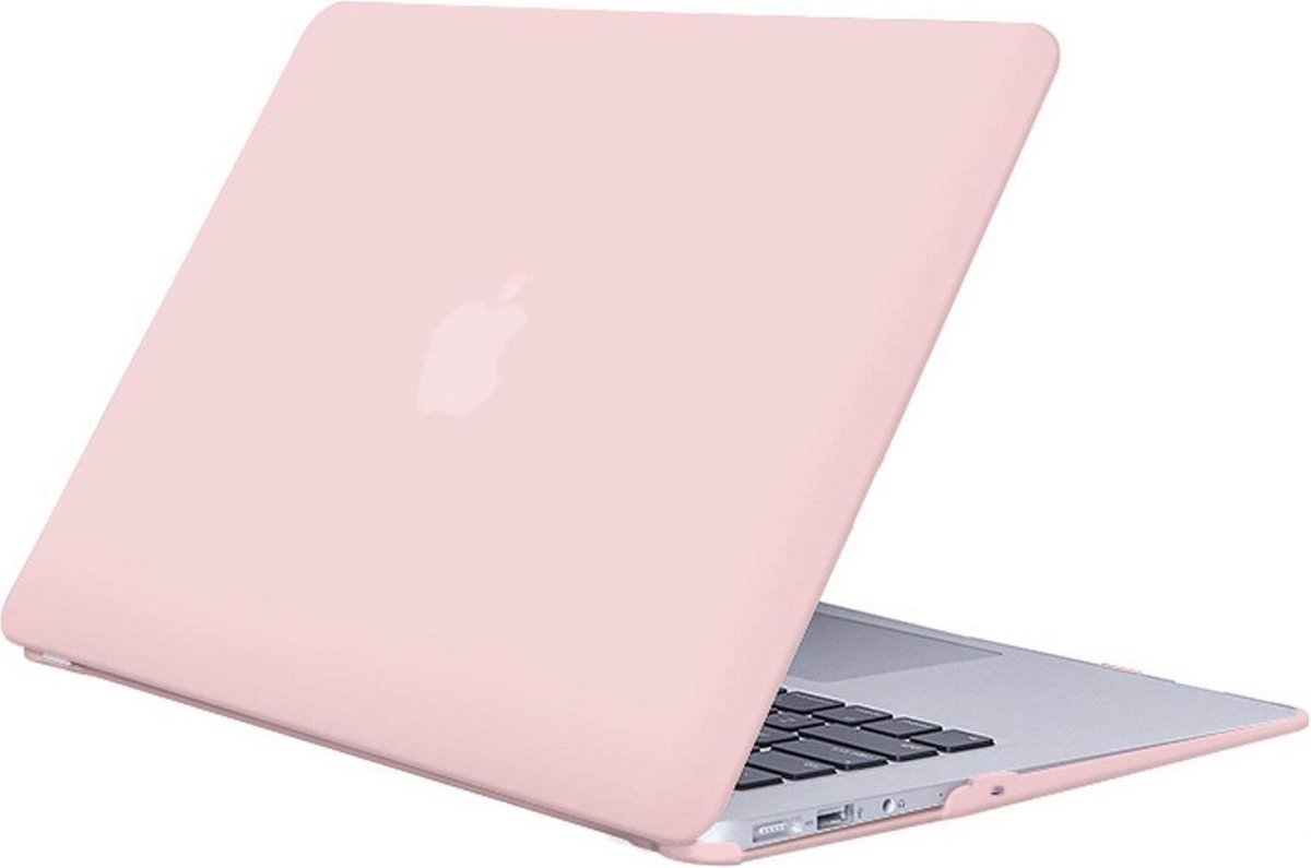 Macbook Air Hoes - Hard Cover voor Macbook Air 13 inch (modellen t/m 2017) A1466 A1369 - Laptop Cover - Matte Soft Pink - OSMPhone
