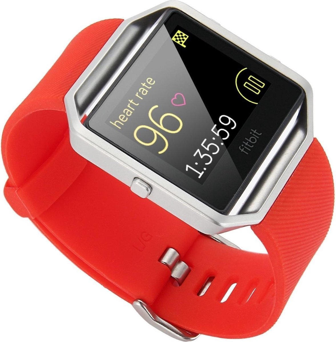 watchbands-shop.nl Siliconen bandje - Fitbit Blaze - Rood - Large