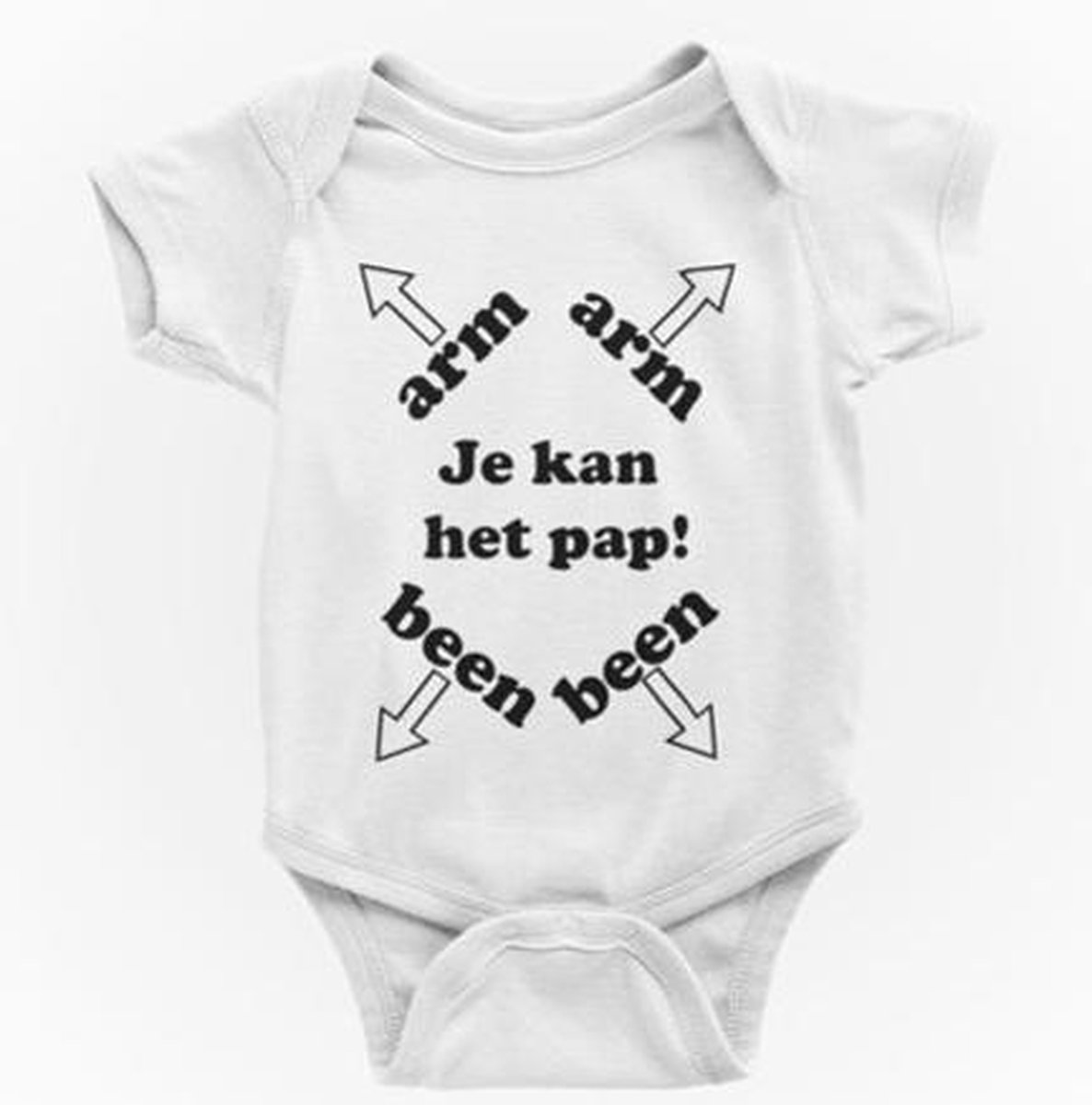 Passie voor stickers Baby rompertjes met tekst: Arm been je kan het pap  74/80