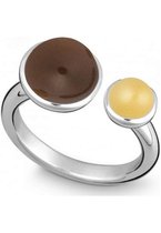 QUINN - Ring - Dames - Zilver 925 - Edelsteen - Rookkwarts - Breedte 56 - 21080632