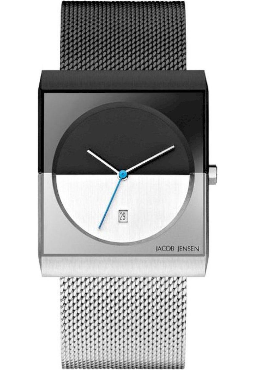 Jacob Jensen 515 Classic Horloge - Jacob Jensen heren horloge - Zwart - diameter 32 mm - kleur gecoat roestvrij staal