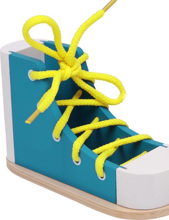 Luxe blauwe schoen (3D) om te leren veters strikken/ strikschoen /  oefenschoen /... | bol.com