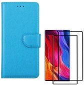 Samsung Galaxy Note 10 Portemonnee hoesje Turquoise met 2 stuks Glas Screen protector
