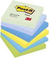 Post-it® Zelfklevend Notitieblok, 76 x 76 mm, Dreamy Kleuren (pak 6 blokken)