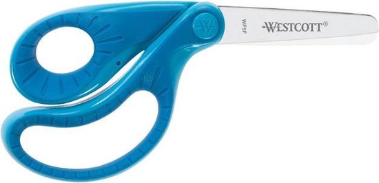 Schaar Westcott ergo junior soft grip blauw