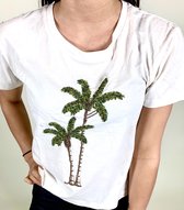 Seafolly El Dorado Palms Tee White - Wit T-shirt met Palmboom Dames - Maat S