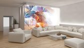 Fotobehang - Vlies Behang - Abstract Sierlijk Veren Patroon - Kunst - 208 x 146 cm