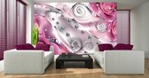 Pink Floral Diamond Abstract Modern Photo Wallcovering