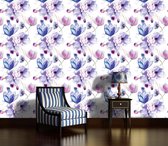 Flowers Pattern Purple Photo Wallcovering
