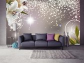 Flowers Lilies Abstract  Photo Wallcovering
