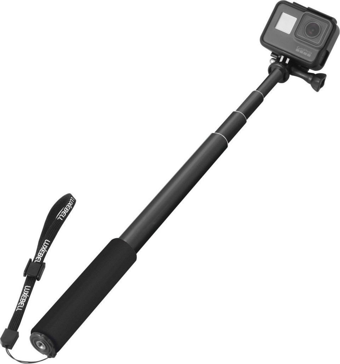 Aluminium Premium Selfie Stick voor GoPro en andere Actiecamera's | Zwart / Black | Tot 100CM