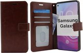 Bookcase Geschikt voor: Samsung Galaxy S10 - Bruin - Portemonnee hoesje