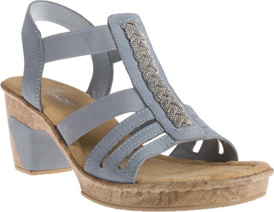 Rieker Sandalen met hak blauw - Maat 37 | bol.com