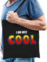 I am just cool katoenen tas zwart - tasje / shopper voor heren