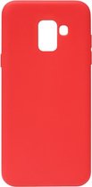 ADEL Siliconen Back Cover Softcase Hoesje Geschikt voor Samsung Galaxy A8 Plus (2018) - Rood