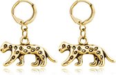 Fashion Favorite Luipaard Oorringen | Animal Charms | Goudkleurig / Zwart