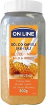 ON LINE  Badzout Melk en Honing, ontspanning, melkeiwitten, honingextract, Dode Zee zout, Milk & Honey Bath Salt, 800g