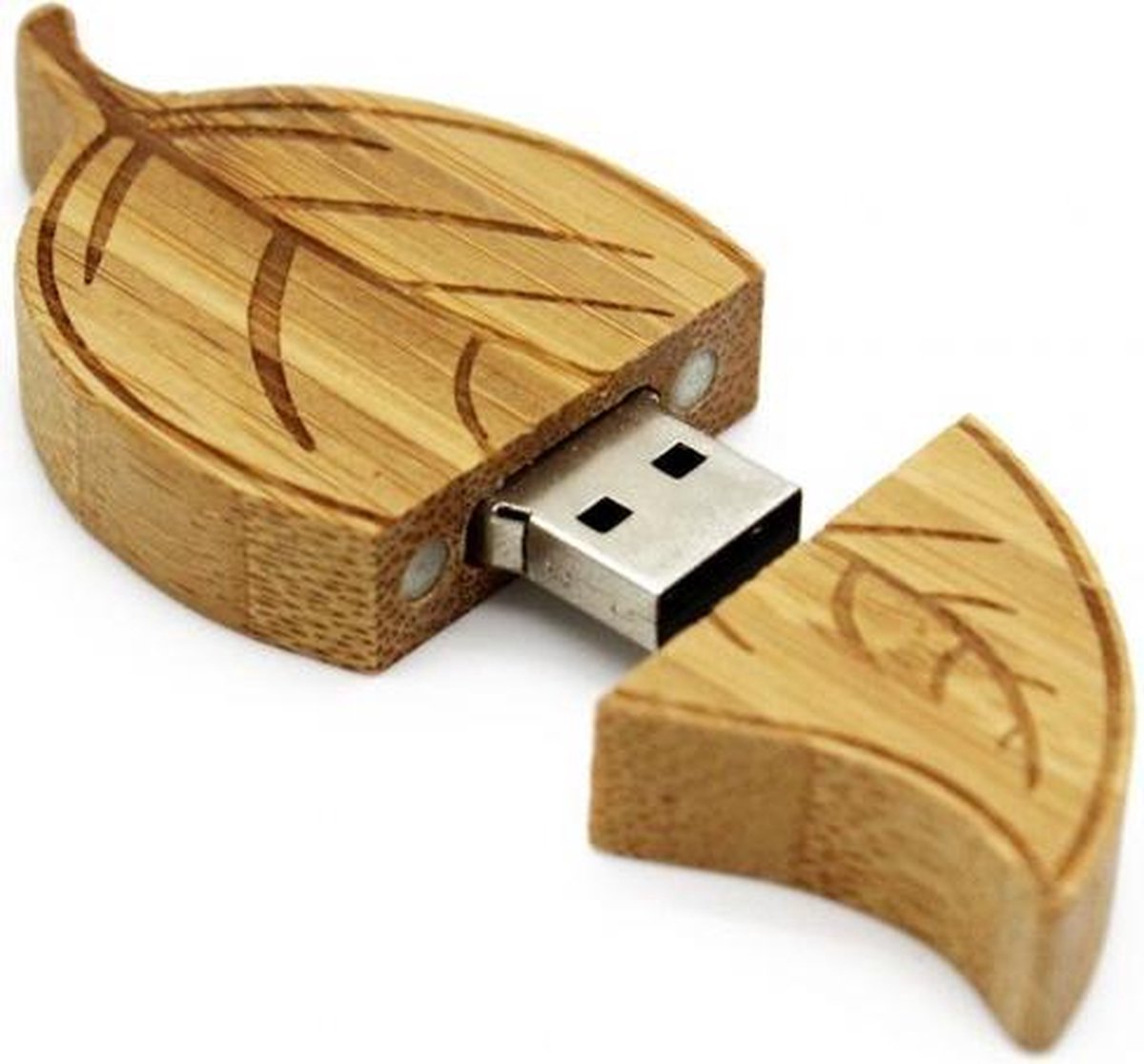 Hout blad usb stick 16gb -1 jaar garantie – A graden klasse chip
