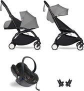 Babyzen YOYO² buggy COMPLEET / FULL SET 0+ en 6+ grijs frame zwart incl. YOYO² BeSafe autostoel zwart