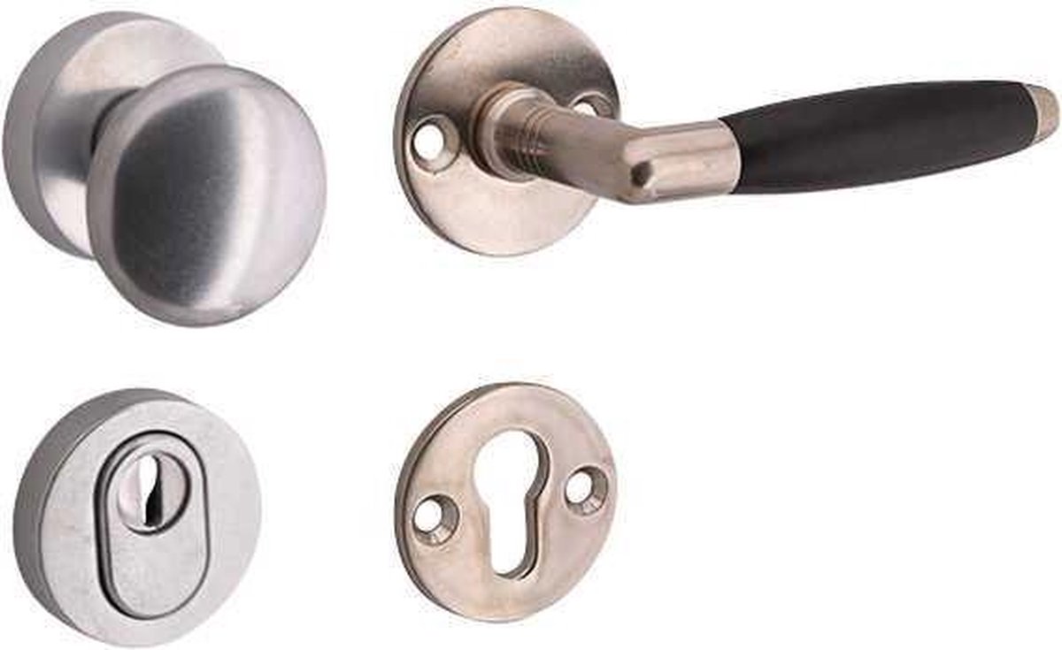 SKG3 knop/kruk op rozet rechts Ton ebben/Elegant m/ KTB antiek nikkel/antiek chroom