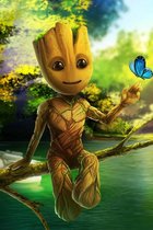 Diamond painting volwassenen, diamond painting pakket volledig, diamond painting kinderen, Guardians Of The Galaxy Baby Groot 30X40