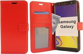 Bookcase Geschikt voor: Samsung Galaxy J4 2018 - Rood - portemonee hoesje