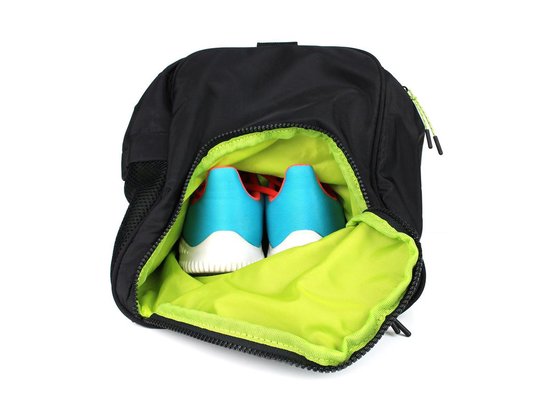 JAP Sporttas - Compacte sport tas voor dames en heren - Speciaal schoenen vak- Zwart - JAP