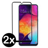 Samsung Galaxy A20 Screenprotector Tempered Glass Full Cover - 2 PACK