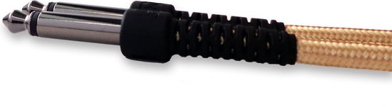 JackSavior gitaarkabel 3m - sterke zwarte 6.35 mm jack recht/recht - instrumentkabel goud
