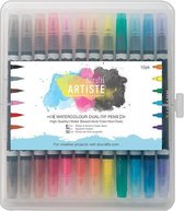 Watercolour Dual Tip Pens (12pk) Brush & Marker