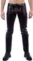 Mister b leather indicator jeans red stitching piping