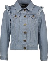 Like FLO Meisjes spijkerjasje ruffles - blauw - Maat 128